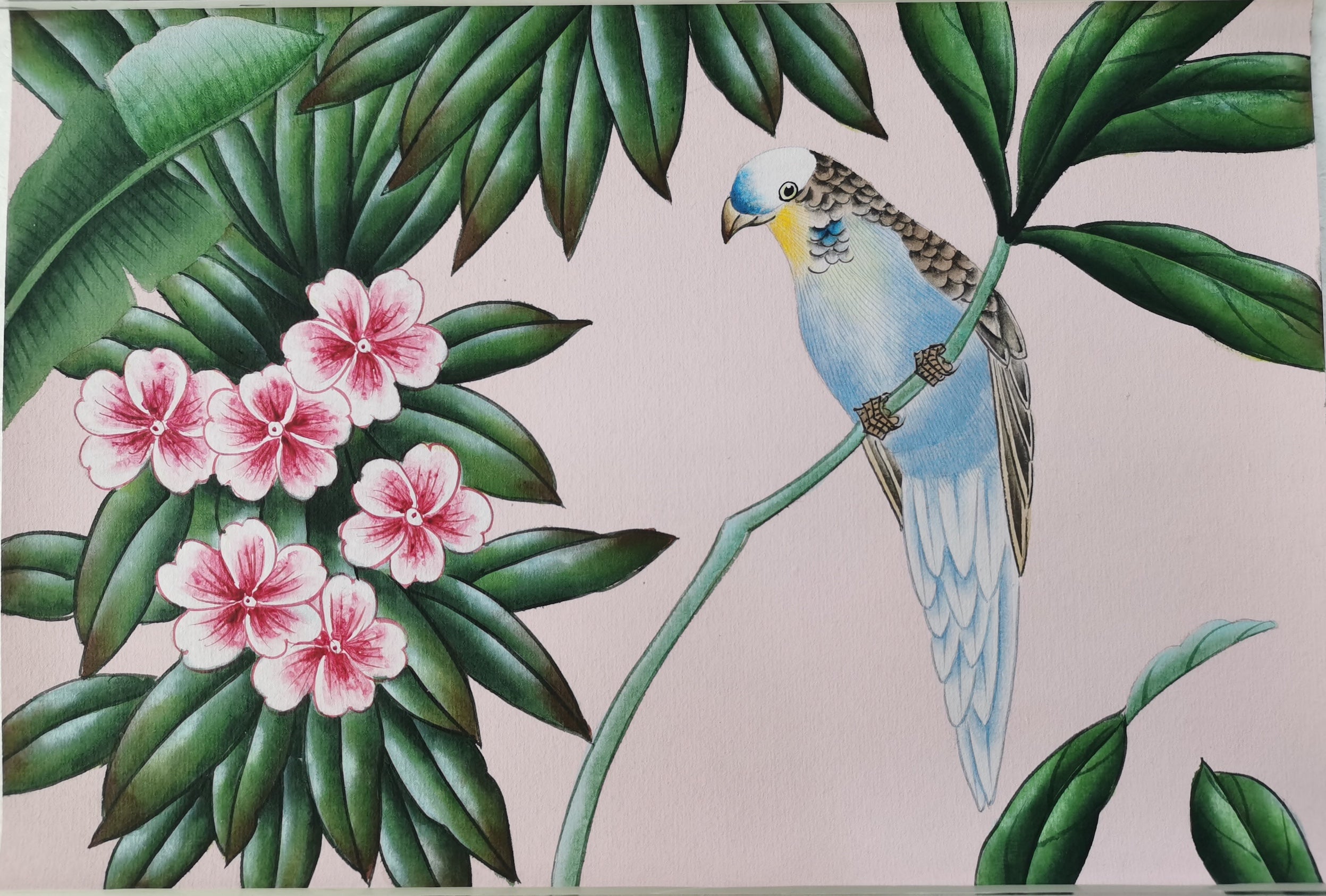 G-029 Amazonia SAMPLE in STOCK for Aquazurra Chinoiserie Handpainted Wallpaper