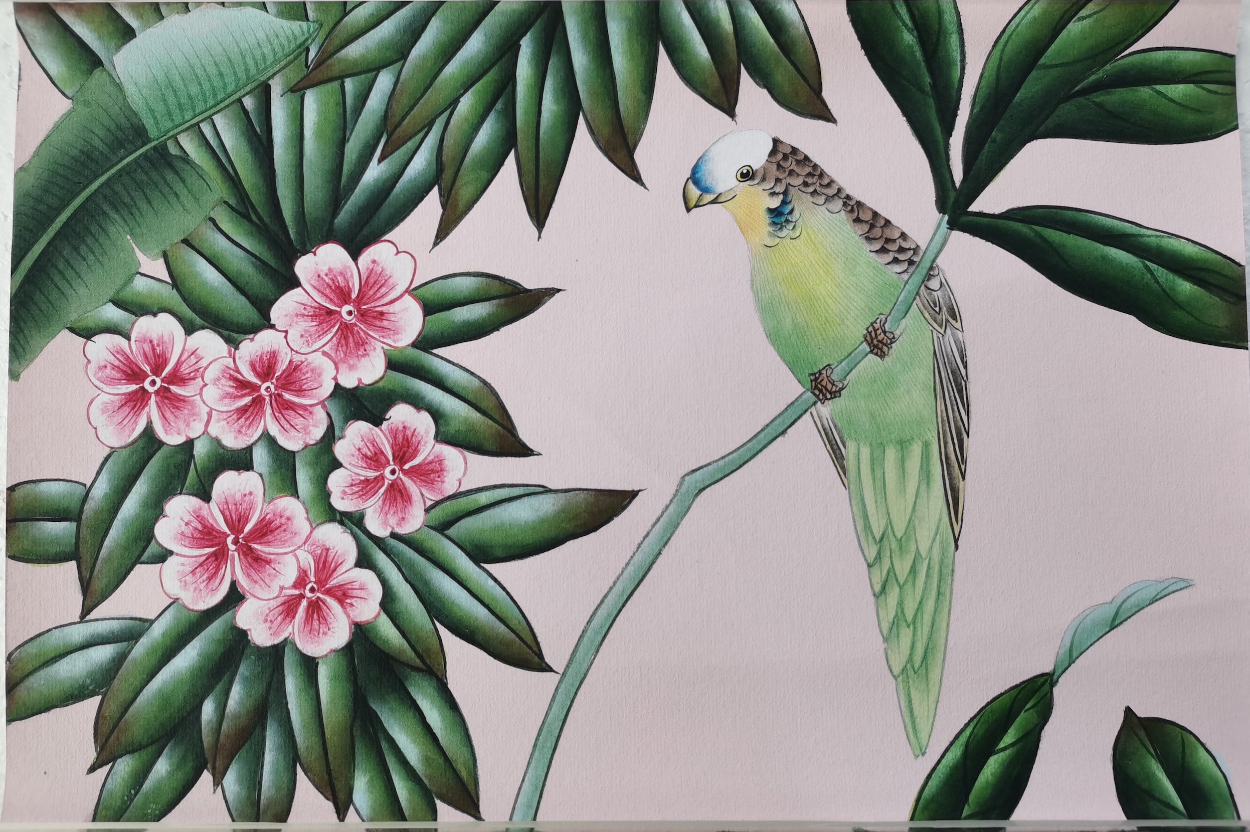 G-029 Amazonia SAMPLE in STOCK for Aquazurra Chinoiserie Handpainted Wallpaper