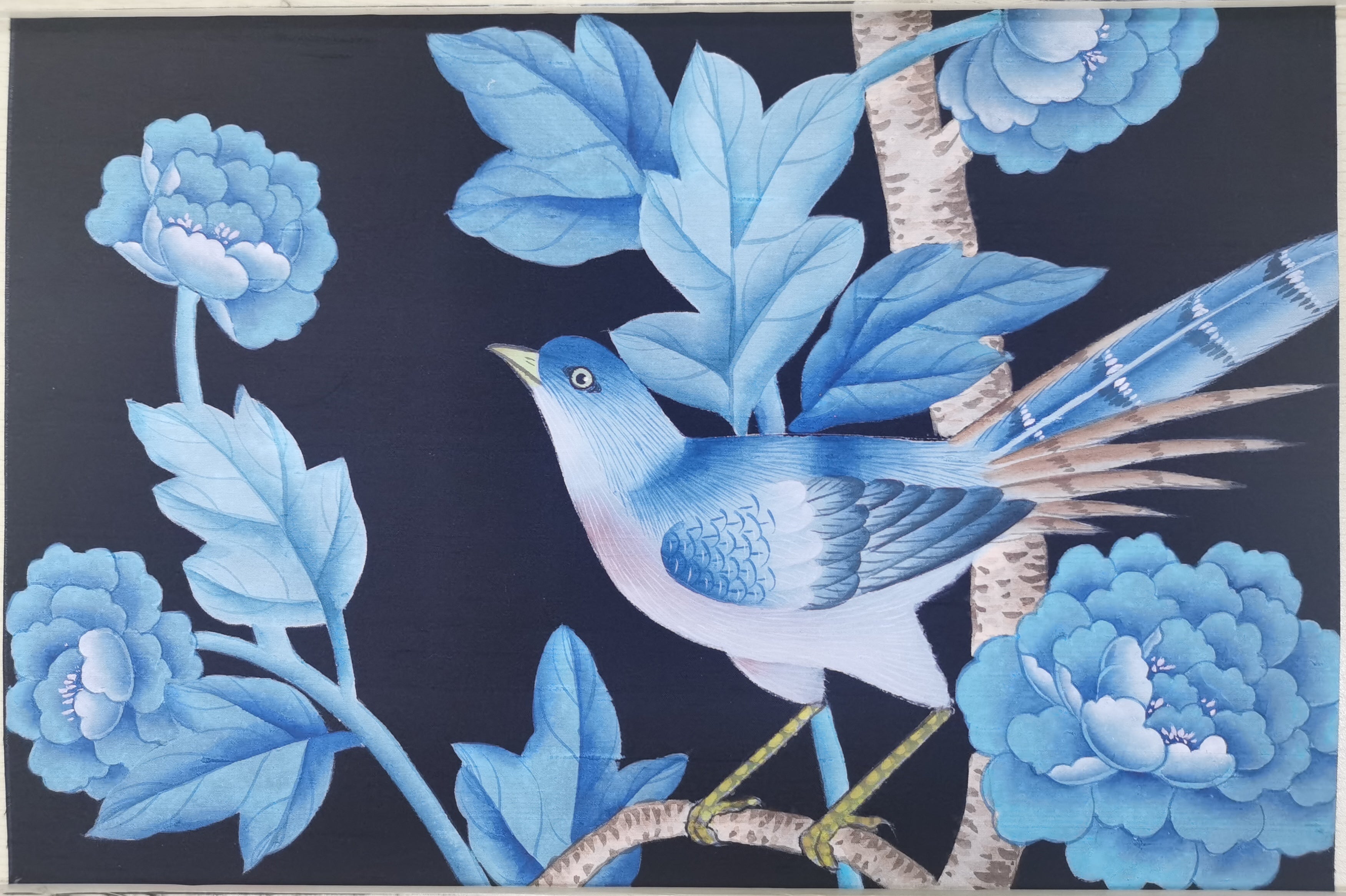 G-005 Sample IN STOCK for Chinoiserie Handpainted Wallpaper 12" x 8"