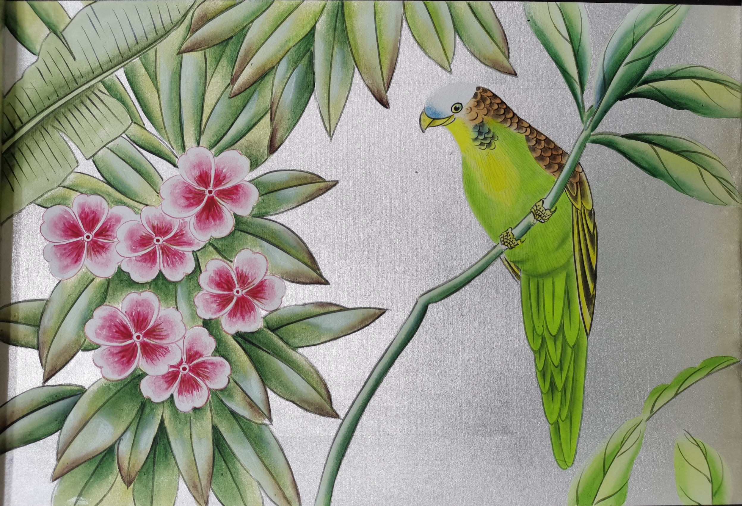 G-029 Amazonia SAMPLE in STOCK for Aquazurra Chinoiserie Handpainted Wallpaper