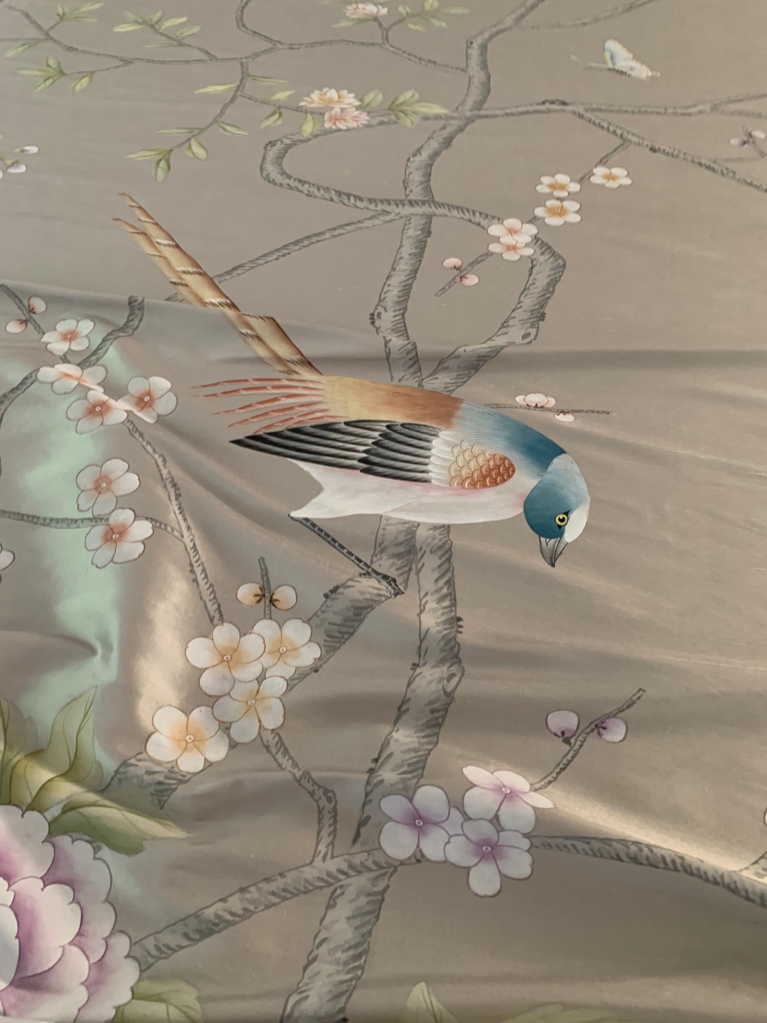 G-005 Grand View Garden Chinoiserie Handpainted Drapery