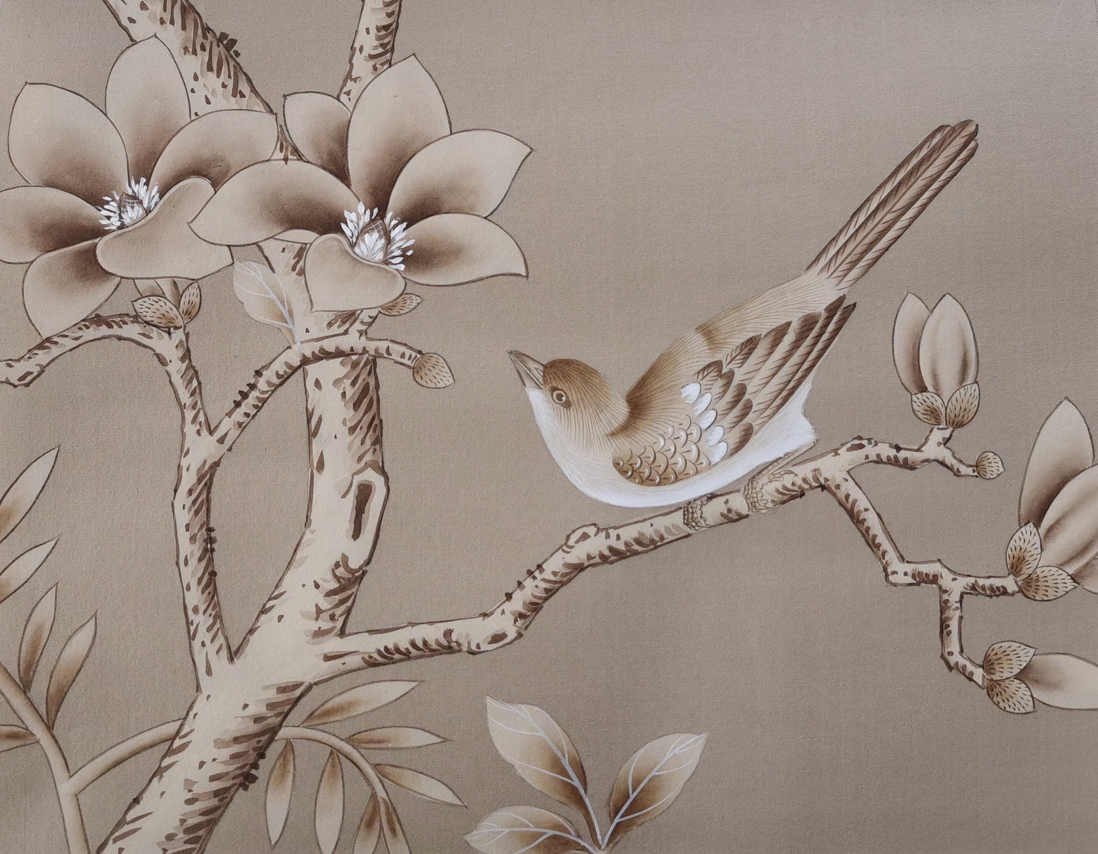 G-006 SAMPLE in STOCK for Chinoiserie Handpainted Wallpaper and Artwork