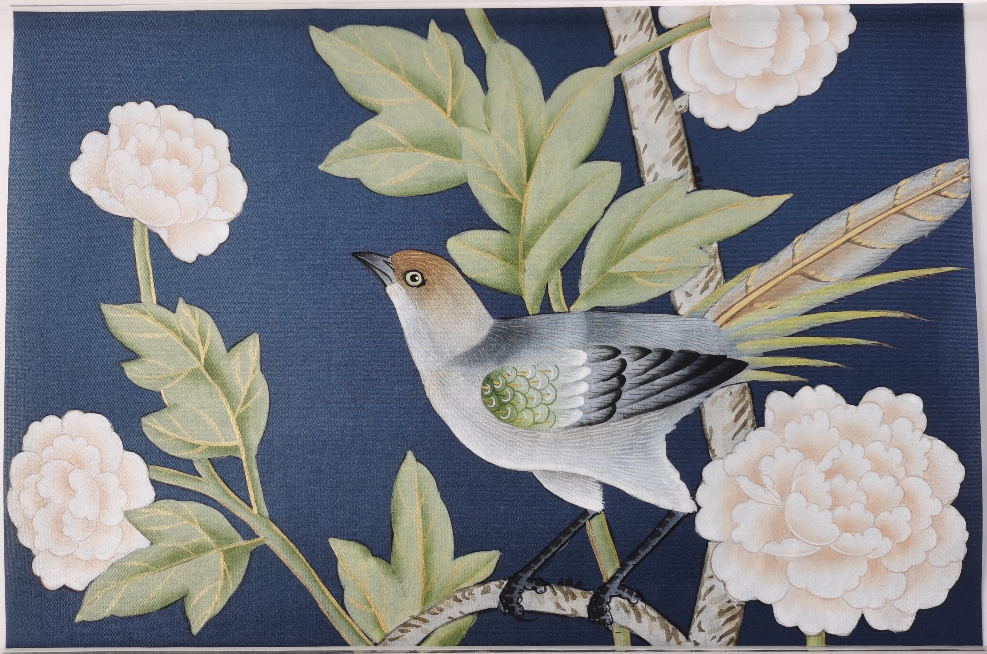 G-005 Sample IN STOCK for Chinoiserie Handpainted Wallpaper 12" x 8"