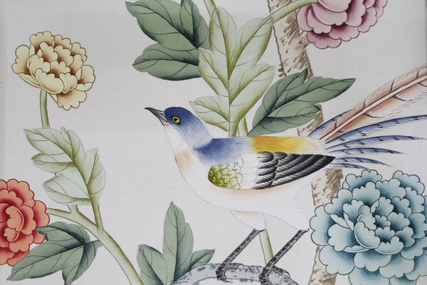 G-005 Sample IN STOCK for Chinoiserie Handpainted Wallpaper 12" x 8"