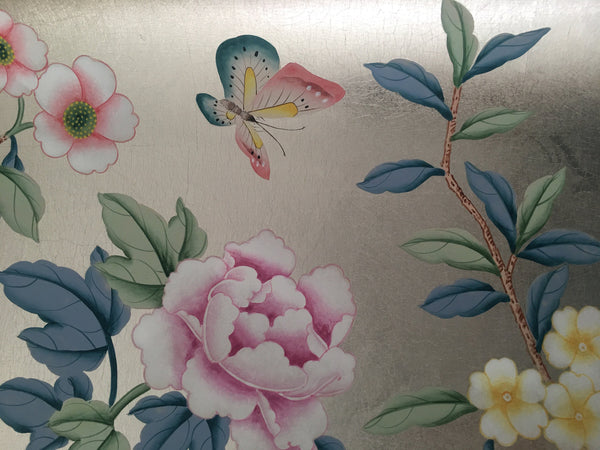 Sample IN STOCK for Chinoiserie Handpainted Wallpaper 12" x 8" on ML-23