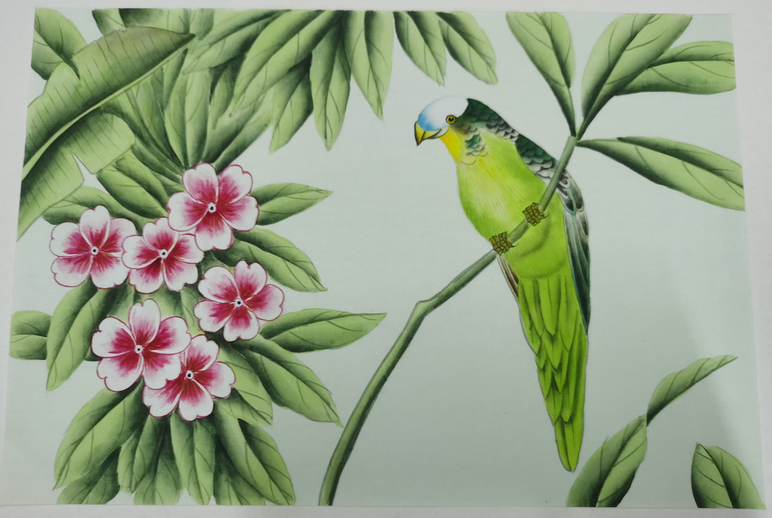 G-029 Amazonia SAMPLE in STOCK for Aquazurra Chinoiserie Handpainted Wallpaper