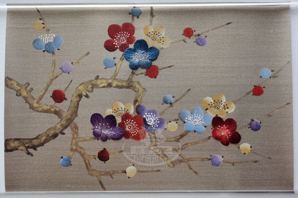 Sample in Stock for Waldorf Astoria Hotel Beijing Reception Chinoiserie Handpainted Wallpaper with Partial Hand Embroidery