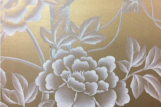 SAMPLE IN STOCK for G-008  Chinoiserie Handpainted Wallpaper in CS-6