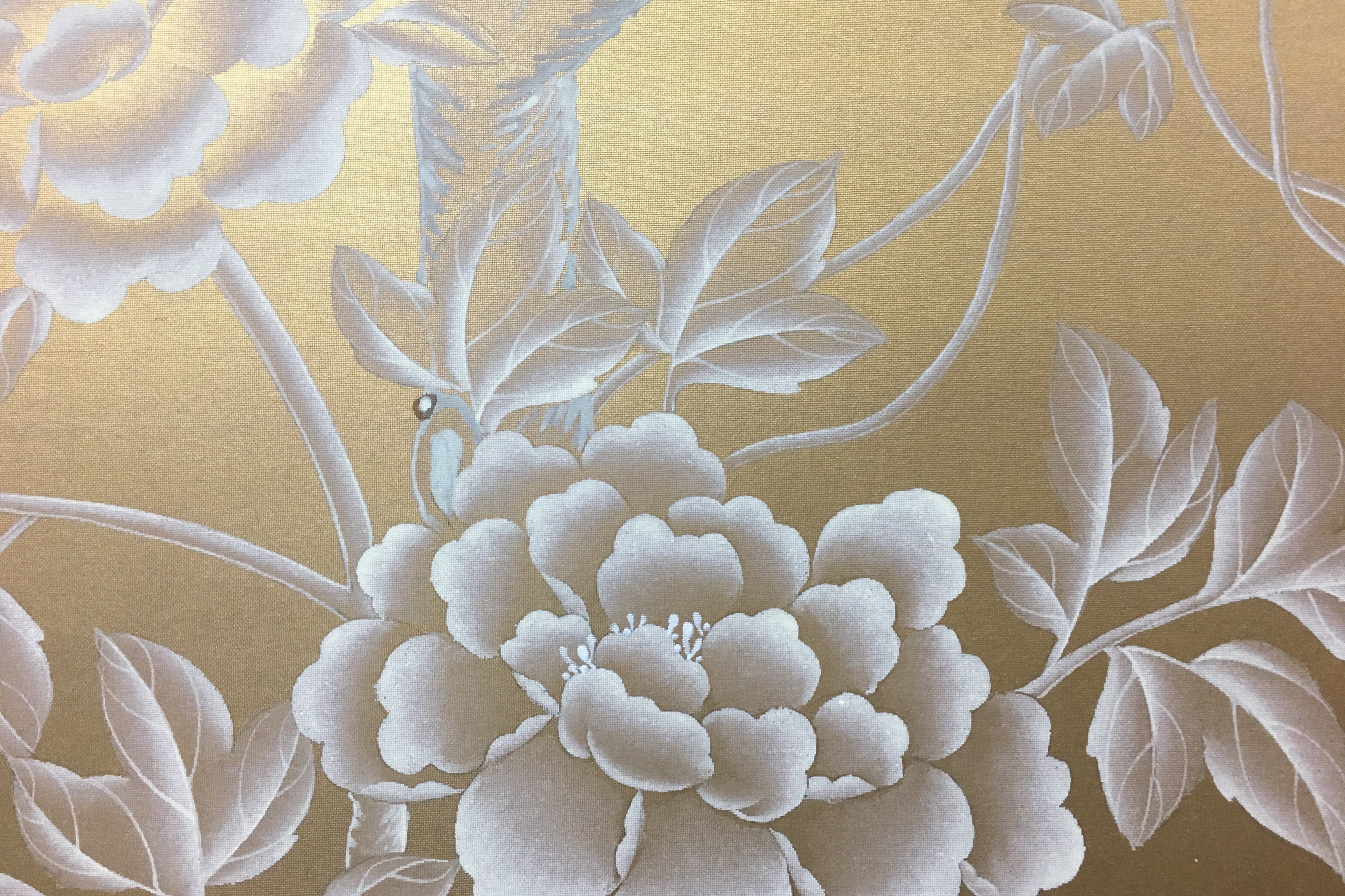 SAMPLE IN STOCK for G-008  Chinoiserie Handpainted Wallpaper in CS-6